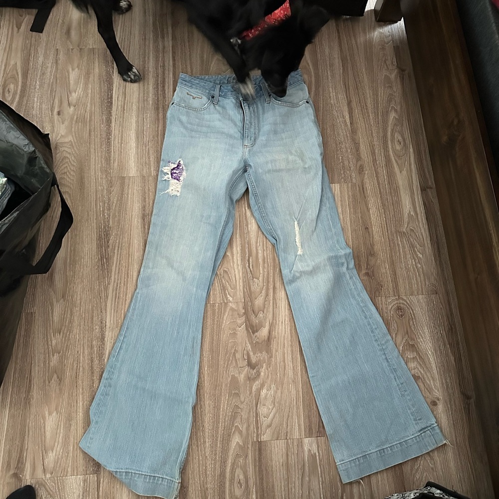 Kimes Ranch Blue Flare Wide Leg Jeans